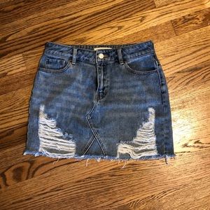 PacSun distressed jean skirt